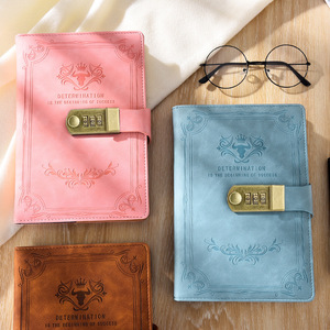 New Custom Designed Embossed Logo Leather Notebook Set <strong>with</strong> Promotional Snap <strong>Lock</strong> Notebook - Product Image 5