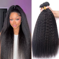 Lots de Cheveux Afro Kinky Lisses Brésiliens Vierge Remy 100% Naturels en Gros pour Tresses et Crochets pour Femmes Noires Double Trame 9A-11A