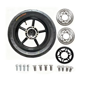 12-Zoll Supermoto Vorder- und Hinterrad-Satz mit Zahnrädern und Ritzeln, 110/70-12, 120/70-12 Reifenmäntel, 120/70-12 Bereifung - Product Image 1