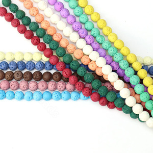 Perles en vrac <span class=keywords><strong>de</strong></span> <span class=keywords><strong>pierre</strong></span> <span class=keywords><strong>de</strong></span> <span class=keywords><strong>lave</strong></span> ronde <span class=keywords><strong>de</strong></span> couleurs bon marché en gros pour la fabrication <span class=keywords><strong>de</strong></span> bracelets d'huile essentielle 6MM 8MM 10MM, longueur 38cm - Product Image 4