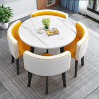Ensemble de table à manger en bois de luxe léger avec table ronde compacte, mobilier moderne pour restaurants, cafés, appartements, villas
