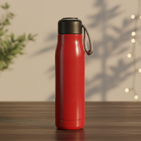 Bouteille isotherme intelligente de 500 ml en acier inoxydable à double paroi avec isolation thermique et corde