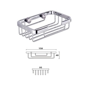Accessoires de salle de bain pour hôtels modernes : Porte-savon rond en acier inoxydable 304 avec panier en treillis métallique - Product Image 4