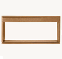 Table de hall contemporaine de luxe avec tiroirs, table de couloir moderne minimaliste en bois massif, table de hall en chêne, mobilier d'hôtel