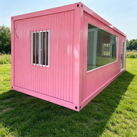 Maison conteneur extensible de 10, 20 ou 40 pieds avec conception démontable en kit plat pour café ou bar à domicile, utilisation extérieure