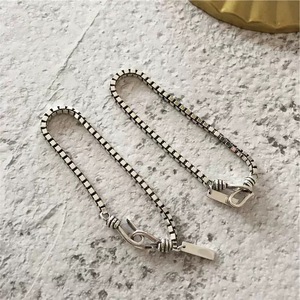S925 Sterling Silver <b>Box</b> Chain Bracelet With <b>Lock</b> Charm Minimalist Design For Women Everyday Wear - Product Image 4