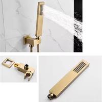 Robinet de douche thermostatique de luxe Homedec HD-SET036, finition or brossé, système de douche encastré, système de douche de pluie, poignée unique, laiton