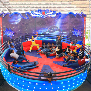 Tourne-disque extérieur fou Tagada Disco du fabricant Attractions familiales pour parcs d'attractions Fabriqué en fibre de verre Métal Acier - Product Image 1