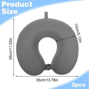 360 °   Oreiller en mousse à mémoire de forme en U, ergonomique pour le cou, portable, idéal pour les longues sessions assises ou les voyages, prévient l'inclinaison de la tête vers l'avant - Product Image 3