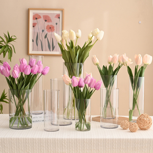 High Quality Transparent Plastic Cylinder <strong>Flower</strong> <strong>Vase</strong> For Wedding And Home Decor Floor Ornament - Product Image 1