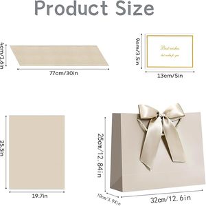 Custom logo Gift <strong>Bag</strong> with Ribbon and Handle - Portable <strong>Paper</strong> Birthday Gift for Weddings <strong>Parties</strong> Mothers' Day <strong>Paper</strong> Shopping <strong>Bag</strong> - Product Image 2