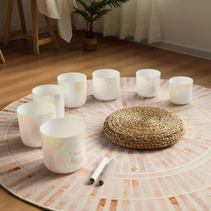 Juego de Cuencos de Sonido de Cristal de Cuarzo Blanco Perla, Juego de 7 Cuencos Cantores de Tono Perfecto, Instrumentos de Sanación por Sonido, Terapia de Sonido - Product Image 1