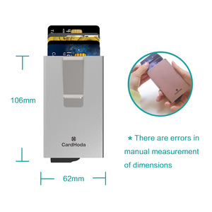 Porte-cartes d'affaires en aluminium personnalisé CardHoda, portefeuille fin anti-RFID, pince à billets antivol, sans fermeture, 6 pouces, 8 mm - Product Image 4