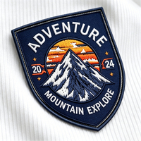 Étiquette textile personnalisée avec logo, étiquette de vêtement avec logo, patch brodé en relief, badge brodé thermocollant