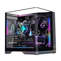 Boîtier d'ordinateur ITX Seaview Room en verre trempé, vertical, pour ordinateur de bureau, M-ATX240, refroidissement par eau, à pénétration latérale, pour jeux et e-sport