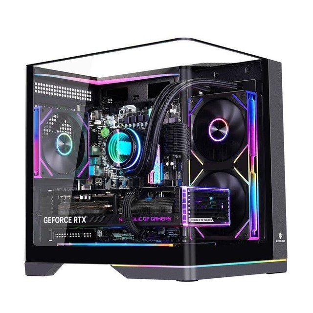 ITX Seaview Room Computer Case Tempered Glass Vertical Desktop Host M-ATX240 Water-cooled Side-penetrating Gaming E-sports