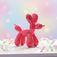 Sculpture de chien ballon en verre soufflé artisanal de Murano, ornement animalier décoratif à suspendre