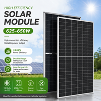 Panneau solaire monocristallin demi-cellule Greensun Factory Direct 625-650W, module PV à haute efficacité 24,06 % pour système d'énergie solaire sur toiture