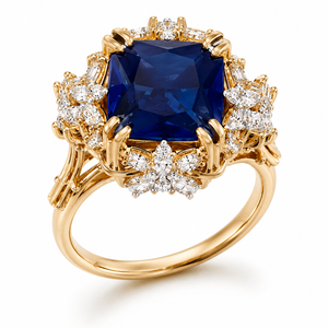 Anello di Fidanzamento Creativo con Gemma Blu per Donne, Elegante Gioiello da Dito alla Moda - Product Image 1