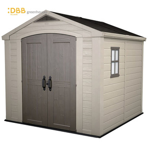 China Price Shed 4 Vents China Outdoor Plastic Frame Gray Surface Double Swing Door Garden Tool Color Storage