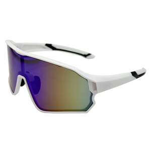 High Quality UV400 Polarized <b>Sunglasses</b> Red Black Lenses <b>Large</b> Frame Fashionable PC Outdoor Sports Cycling Eyewear Blue White - Product Image 2