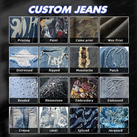 BENTURA Fabricant de jeans Design original Pantalons de haute qualité Coupe et couture Impression graphique léopard Impression DTG Patch Jeans en denim personnalisés