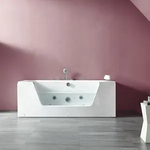 批发室内丙烯酸树脂控制面板按摩水疗热水浴缸独立式室外透明浴缸