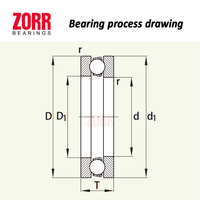 محامل كروية محورية عميقة الأخدود عالية الجودة من ZORR طراز 51111 51112 51113 51114 51115 51116 51117 51118