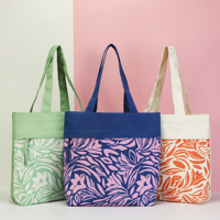 Sac fourre-tout pliable en toile de coton avec impression de logo personnalisé disponible, réutilisable pour les emballages et les courses quotidiennes