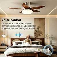 Ventilateurs de plafond modernes à télécommande avec éclairage LED, design tendance, CRI élevé, 6 vitesses, 25/36 pouces, 36W*2, en promotion
