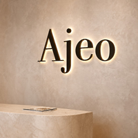 Lettres en acier inoxydable miroir doré avec rétroéclairage LED, enseigne lumineuse 3D personnalisée avec halo, étanche, intérieur et extérieur