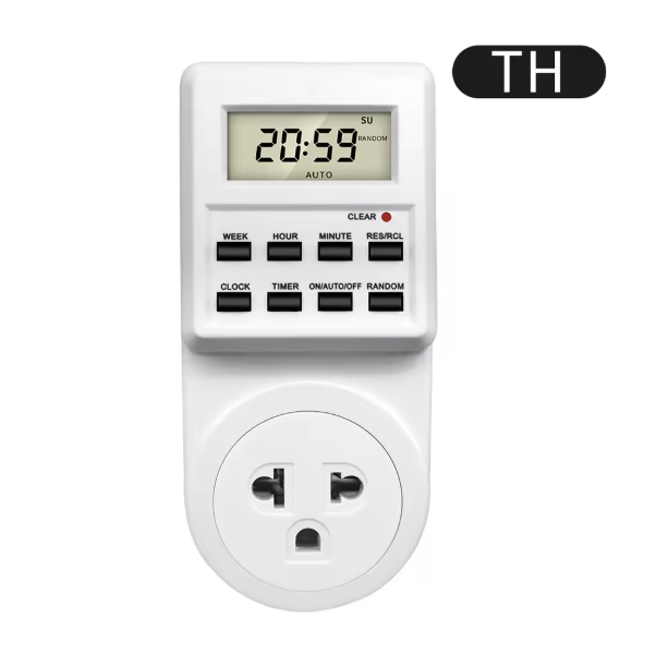 Mini Digital Timer Switch Outlet 12/24 Hour Programmable Cycle Electronic Kitchen Timer Outlet with Time Setting