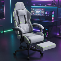 Chaise de jeu moderne de haute qualité en tissu noir, avec soutien lombaire respirant, confortable et fonction de massage