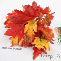 Feuilles d'érable artificielles, lot de feuilles d'automne artificielles, décorations de table pour Halloween, Thanksgiving, jardin, feuilles d'érable d'automne