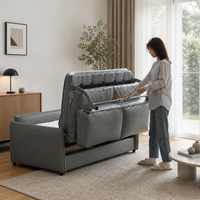 Canapé-lit minimaliste SOMNUS 3 places avec rembourrage en éponge, 2-en-1, pliable, meubles de salon pour petit appartement, hôtel, maison d'hôtes