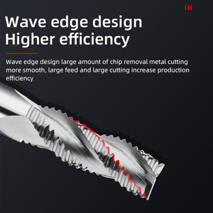 8 * H40 * L80 FST Tungsten Carbide Roughing Spiral End Mill Rougher <span class=keywords><strong>Router</strong></span> <span class=keywords><strong>bit</strong></span> untuk CNC mesin pertukangan dan pemotong aluminium - Product Image 3