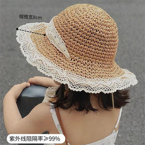 Chapeaux pour enfants : Chapeaux de paille légers d'été pour filles, chapeaux canotiers respirants d'été pour filles, chapeaux de princesse élégants pour bébés - Product Image 3