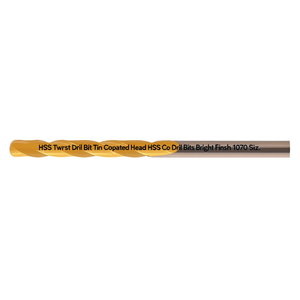 Hss Twist <b>Drill</b> <b>Bit</b> TiN Coated Head Hss Co <b>Drill</b> <b>Bits</b> Bright Finish 1070 Size - Product Image 2