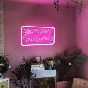 Insegne al Neon 'You're Like Really Pretty' per Decorazione Murale, Insegna LED al Neon per Arredamento Estetico della Camera delle Ragazze Adolescenti - Product Image 4
