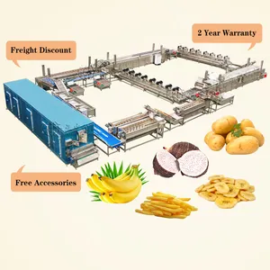 Linha de produção de batatas fritas fritas totalmente automáticas/máquina fritas francesas/planta de processamento de batatas congeladas