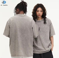 T-shirt vintage délavé à l'acide pour homme, logo personnalisé, effet vieilli, coton épais 100%, vierge, coupe oversize, style décontracté, tissu tricoté