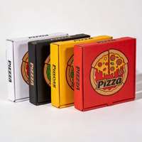 Boîte à pizza en papier jetable, impression de logo personnalisée, résistante, triple couche, ondulée, plusieurs tailles (6-18 pouces), prix bas, vente en gros