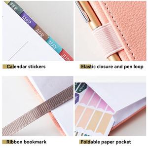 Carnets en cuir Frins, agenda 2024, calendrier de poche, carnet hebdomadaire, agenda, carnet d'appointements avec onglets mensuels, fermeture élastique - Product Image 4