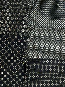 Нейлоновая ткань с добавлением спандекса, эластичная в 4 направлениях, с дизайном из страз и роскошными камнями - Product Image 6