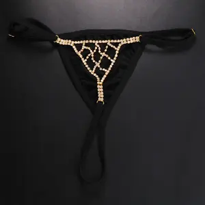 Женские сексуальные стринги пляжные бикини со стразами трусики сексуальное тело цепь