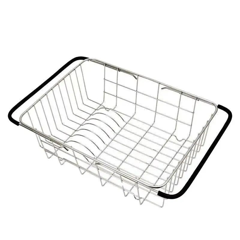 TOPONE factory supplier Stainless Steel Drain Basket Sink Rack Kitchen Supplies