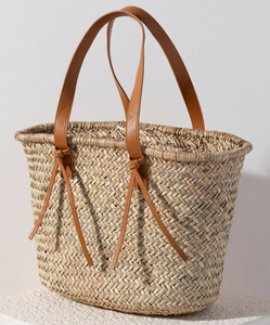 Yazlık Şık El Dokuması Deniz Otu Hasır Çanta Dayanıklı PU Deri Saplı Büyük Kapasiteli Plaj Pazar Omuz Çantası - Product Image 5