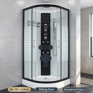 Cabine de <span class=keywords><strong>douche</strong></span> coulissante en verre trempé de style sectoriel à bac profond, installation facile et moderne, pour salle de bain - Product Image 2
