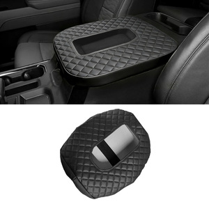 Funda para Reposabrazos de Chevrolet Silverado, Negra, de Cuero PU con Patrón de Rejilla, Tapete de Almacenamiento Central, 19-23 - Product Image 4