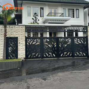 <span class=keywords><strong>Portail</strong></span> automatique en alliage d'aluminium à double battant avec revêtement en poudre, design moderne, <span class=keywords><strong>hauteur</strong></span> de 6 pieds pour entrée de <span class=keywords><strong>garage</strong></span>, allées et jardins. - Product Image 4